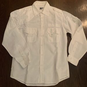 "Perkin's" Men's cargo linen cotton long sleeves shirt